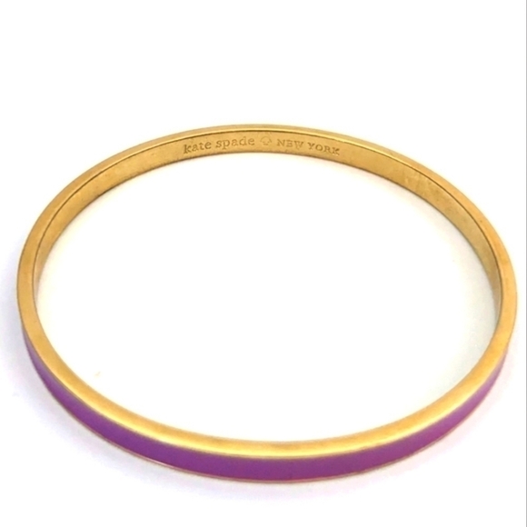 KATE spade gold plated purple enamel bangle "Gild the lily" - Picture 5 of 7